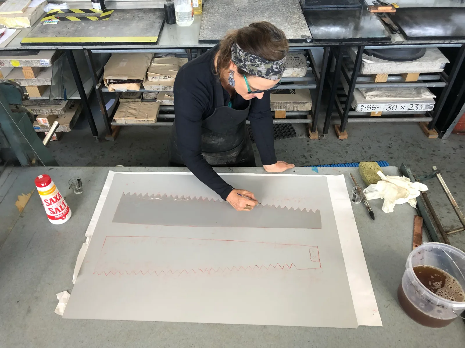 drawing on a plate